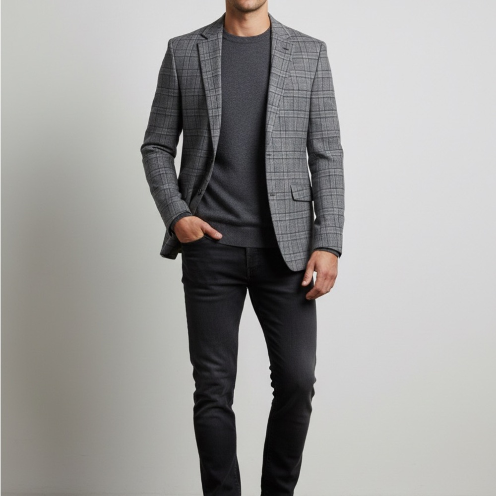 Paisley‎ &Gray Men's Gray Plaid Blazer